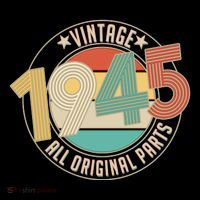 Vintage Emblem All Original Parts 1945 80th Birthday Tall T-Shirt