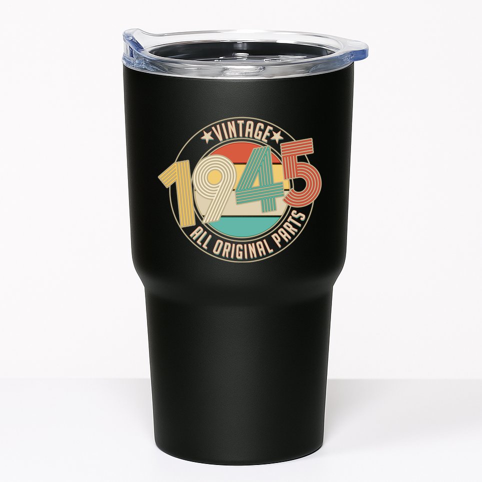 Vintage Emblem All Original Parts 1945 80th Birthday Tumbler