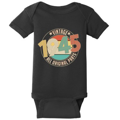 Vintage Emblem All Original Parts 1945 80th Birthday Baby Bodysuit