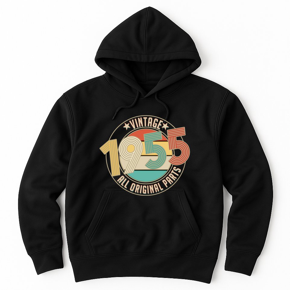 Vintage Emblem All Original Parts 1955 70th Birthday Hoodie