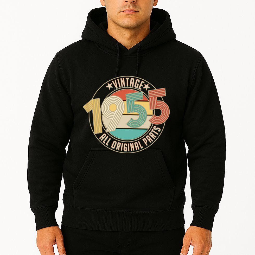 Vintage Emblem All Original Parts 1955 70th Birthday Hoodie