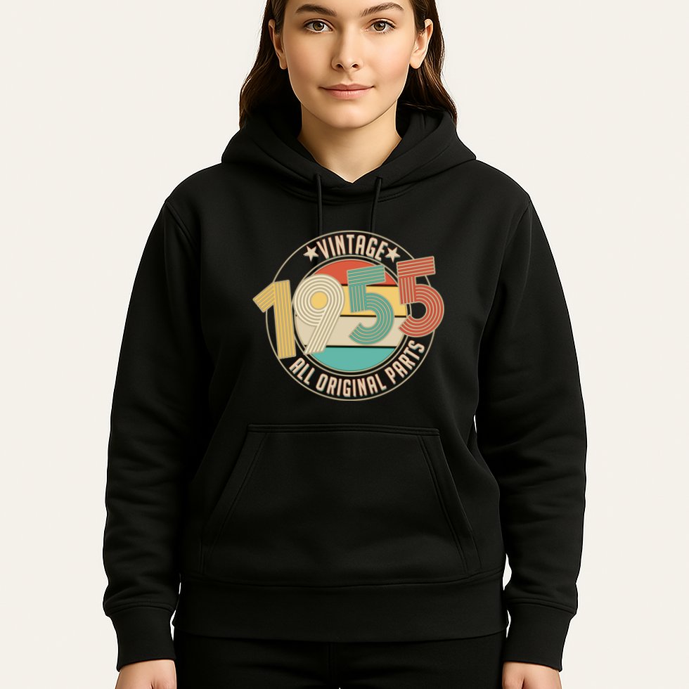 Vintage Emblem All Original Parts 1955 70th Birthday Hoodie