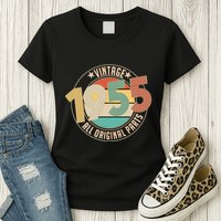 Vintage Emblem All Original Parts 1955 70th Birthday Womens T-Shirt