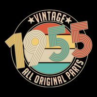 Vintage Emblem All Original Parts 1955 70th Birthday Womens T-Shirt