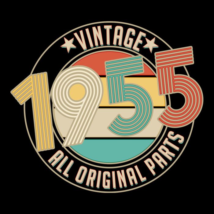 Vintage Emblem All Original Parts 1955 70th Birthday Womens T-Shirt