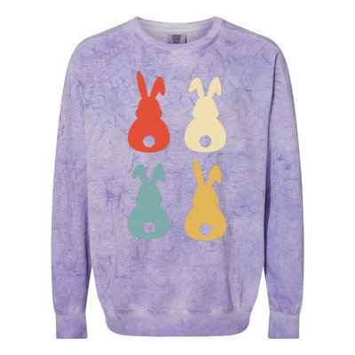 Vintage Easter Bunny Retro Gift Idea Colorblast Crewneck Sweatshirt