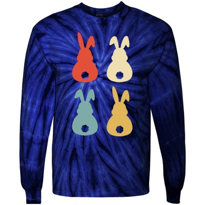 Vintage Easter Bunny Retro Gift Idea Tie-Dye Long Sleeve Shirt