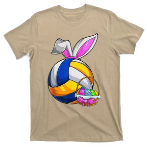 Volleyball Easter Bunny Ears Easter Eggs Hunting Basket T-Shirt