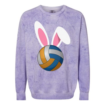 Volleyball Easter Bunny Rabbit Ears Egg Decorating Colorblast Crewneck Sweatshirt