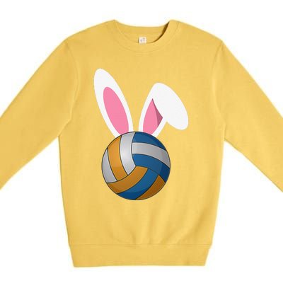 Volleyball Easter Bunny Rabbit Ears Egg Decorating Premium Crewneck Sweatshirt