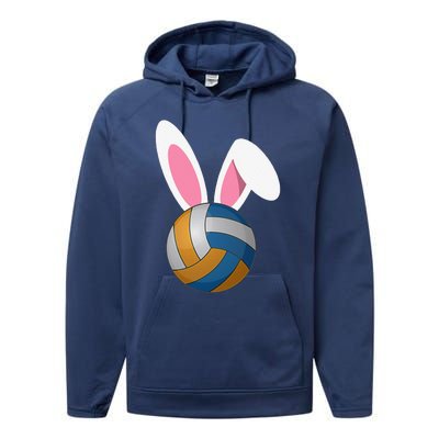 Volleyball Easter Bunny Rabbit Ears Egg Decorating Performance Fleece Hoodie