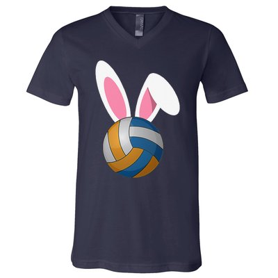 Volleyball Easter Bunny Rabbit Ears Egg Decorating V-Neck T-Shirt