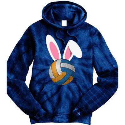 Volleyball Easter Bunny Rabbit Ears Egg Decorating Tie Dye Hoodie