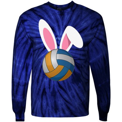 Volleyball Easter Bunny Rabbit Ears Egg Decorating Tie-Dye Long Sleeve Shirt