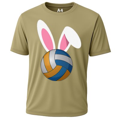 Volleyball Easter Bunny Rabbit Ears Egg Decorating Cooling Performance Crew T-Shirt