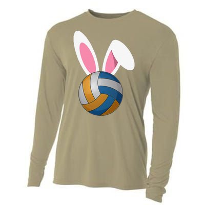 Volleyball Easter Bunny Rabbit Ears Egg Decorating Cooling Performance Long Sleeve Crew