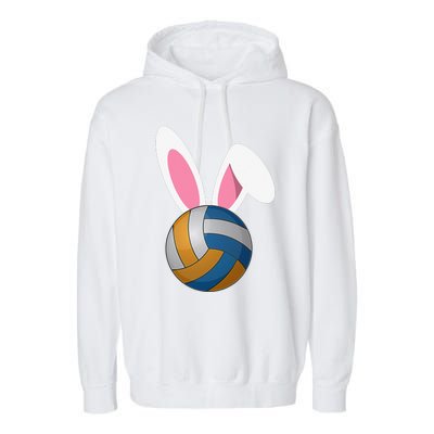 Volleyball Easter Bunny Rabbit Ears Egg Decorating Garment-Dyed Fleece Hoodie