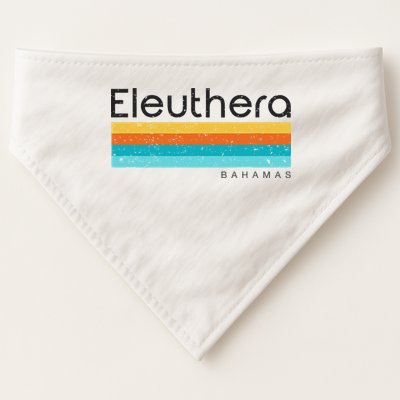 Vintage Eleuthera Bahamas Retro Design USA-Made Doggie Bandana