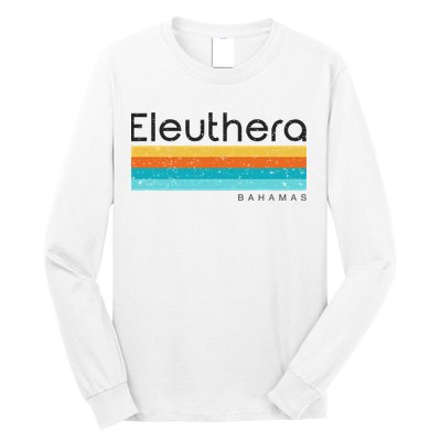 Vintage Eleuthera Bahamas Retro Design Long Sleeve Shirt