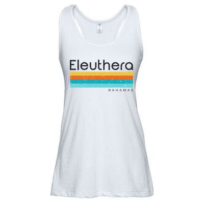 Vintage Eleuthera Bahamas Retro Design Ladies Essential Flowy Tank