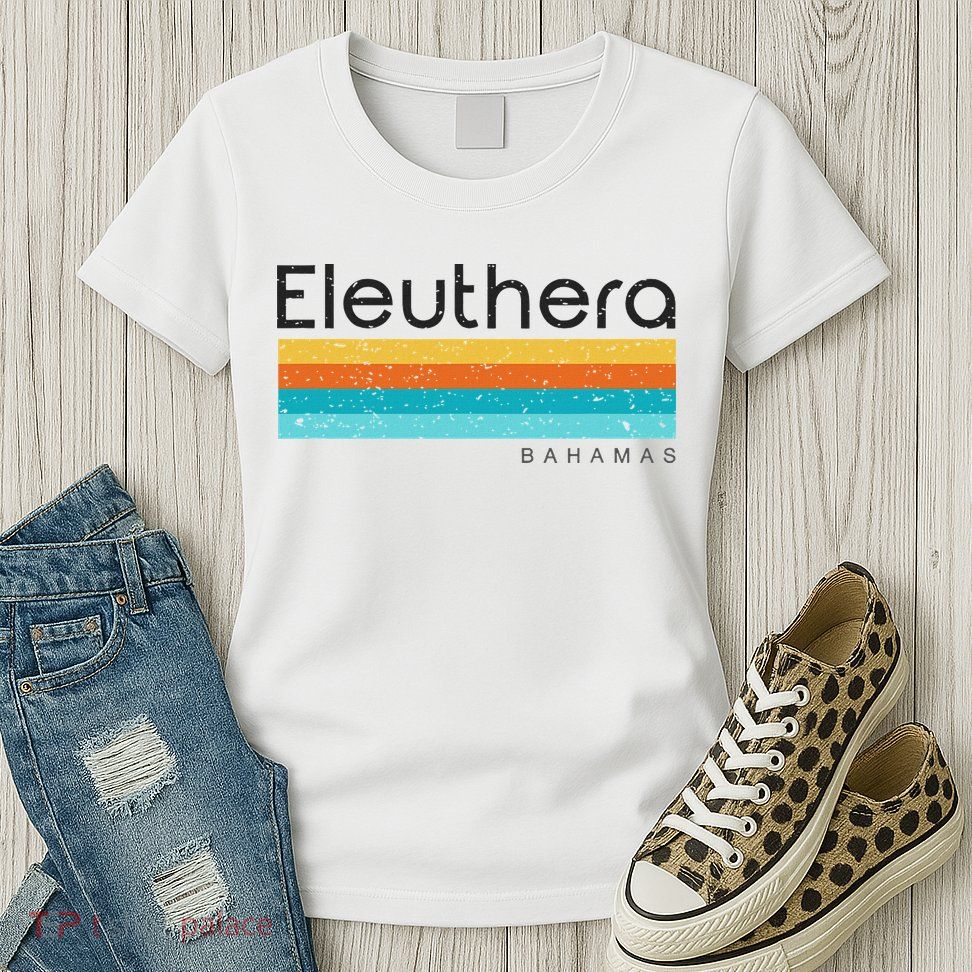 Vintage Eleuthera Bahamas Retro Design Womens T-Shirt