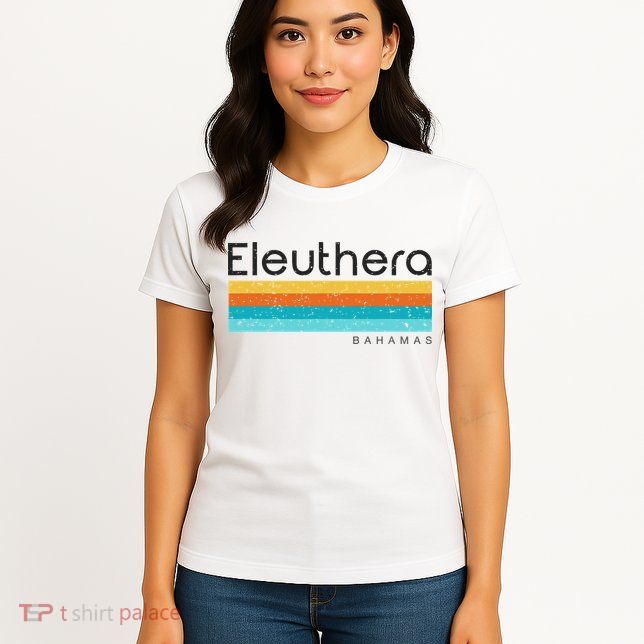 Vintage Eleuthera Bahamas Retro Design Womens T-Shirt