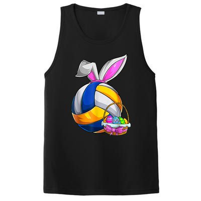 Volleyball Easter Bunny Ears Easter Eggs Hunting Basket PosiCharge Competitor Tank