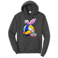 Volleyball Easter Bunny Ears Easter Eggs Hunting Basket Tall Hoodie