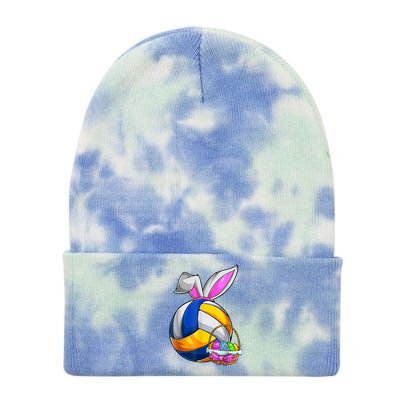 Volleyball Easter Bunny Ears Easter Eggs Hunting Basket Tie Dye 12in Knit Beanie