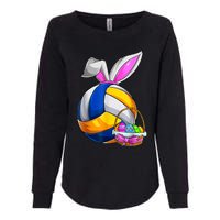 Volleyball Easter Bunny Ears Easter Eggs Hunting Basket Womens California Wash Sweatshirt