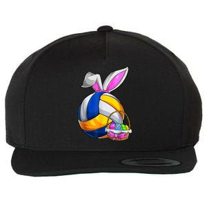 Volleyball Easter Bunny Ears Easter Eggs Hunting Basket Wool Snapback Cap