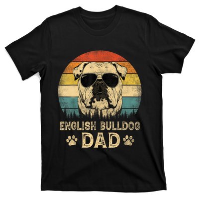 Vintage English Bulldog Dad Dog Lovers Fathers Day Tee T-Shirt