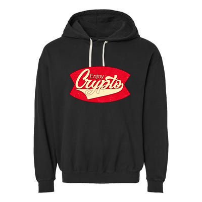 Vintage Enjoy Crypto Cola Drink Cryptocurrency Bitcoin Garment-Dyed Fleece Hoodie