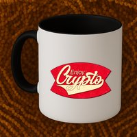 Vintage Enjoy Crypto Cola Drink Cryptocurrency Bitcoin Mug