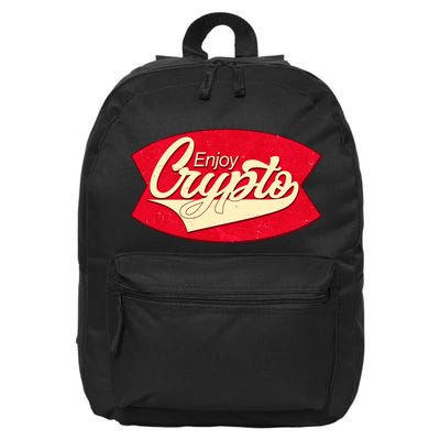 Vintage Enjoy Crypto Cola Drink Cryptocurrency Bitcoin 16 in Basic Backpack