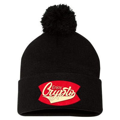 Vintage Enjoy Crypto Cola Drink Cryptocurrency Bitcoin Pom Pom 12in Knit Beanie