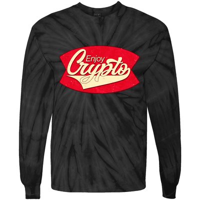 Vintage Enjoy Crypto Cola Drink Cryptocurrency Bitcoin Tie-Dye Long Sleeve Shirt