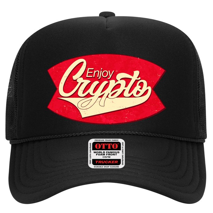 Vintage Enjoy Crypto Cola Drink Cryptocurrency Bitcoin Trucker Hat