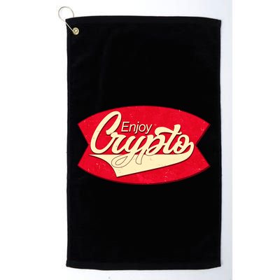 Vintage Enjoy Crypto Cola Drink Cryptocurrency Bitcoin Golf Towel