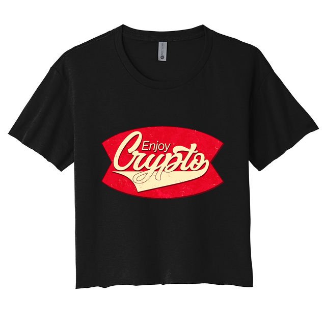 Vintage Enjoy Crypto Cola Drink Cryptocurrency Bitcoin Crop Top