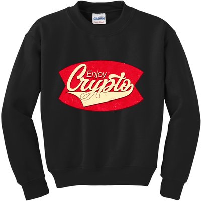 Vintage Enjoy Crypto Cola Drink Cryptocurrency Bitcoin Kids Sweatshirt