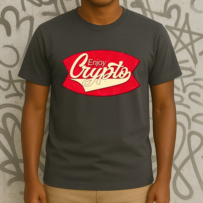 Vintage Enjoy Crypto Cola Drink Cryptocurrency Bitcoin T-Shirt