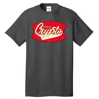 Vintage Enjoy Crypto Cola Drink Cryptocurrency Bitcoin Tall T-Shirt