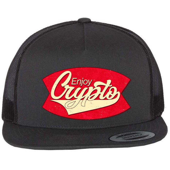 Vintage Enjoy Crypto Cola Drink Cryptocurrency Bitcoin Flatbill Hat
