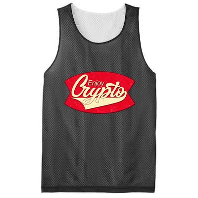 Vintage Enjoy Crypto Cola Drink Cryptocurrency Bitcoin Mesh Reversible Basketball Jersey Tank