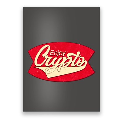 Vintage Enjoy Crypto Cola Drink Cryptocurrency Bitcoin Poster