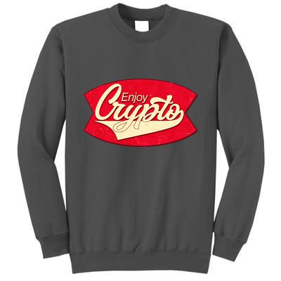 Vintage Enjoy Crypto Cola Drink Cryptocurrency Bitcoin Tall Sweatshirt