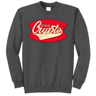 Vintage Enjoy Crypto Cola Drink Cryptocurrency Bitcoin Tall Sweatshirt