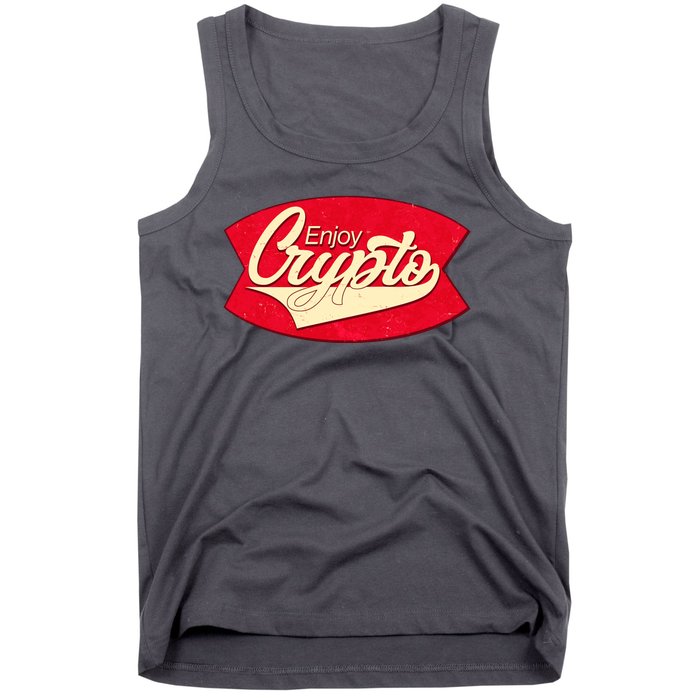 Vintage Enjoy Crypto Cola Drink Cryptocurrency Bitcoin Tank Top