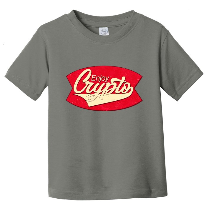 Vintage Enjoy Crypto Cola Drink Cryptocurrency Bitcoin Toddler T-Shirt